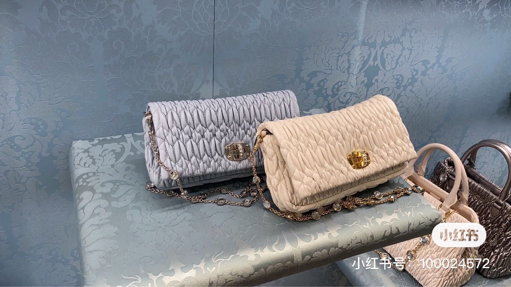 Miu Miu 5BD417 white leather shoulder bag M1