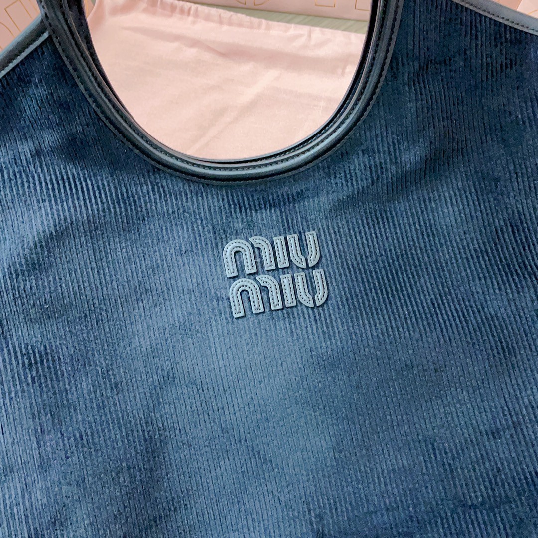 Miu Miu IVY corduroy bag 5BG276 black M1