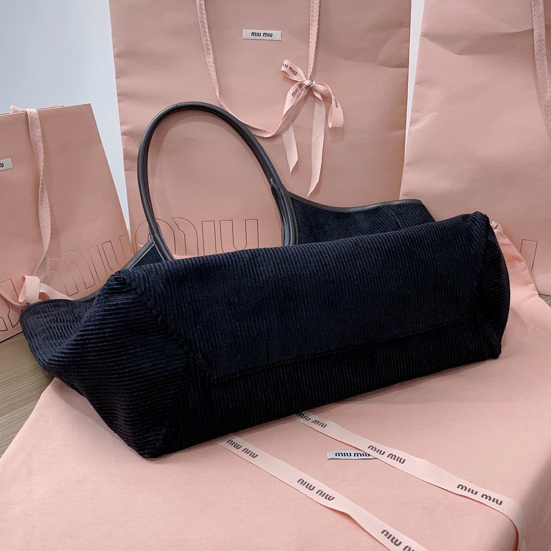 Miu Miu IVY corduroy bag 5BG276 black M1