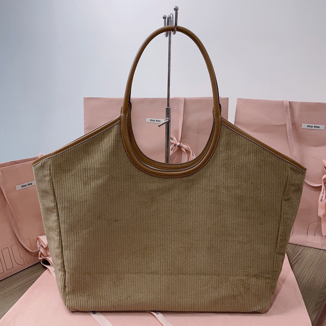 Miu Miu IVY corduroy bag 5BG276_2F81_F0401_V_OOO Cinnamon M1