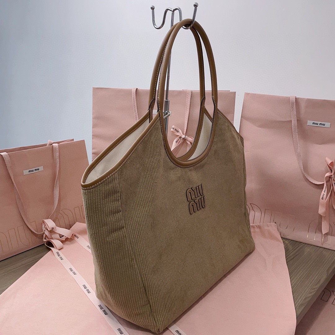 Miu Miu IVY corduroy bag 5BG276_2F81_F0401_V_OOO Cinnamon M1