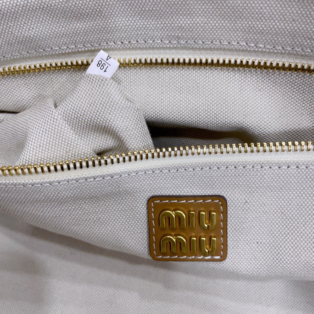 Miu Miu IVY leather tote bag 5BG276 caramel M1