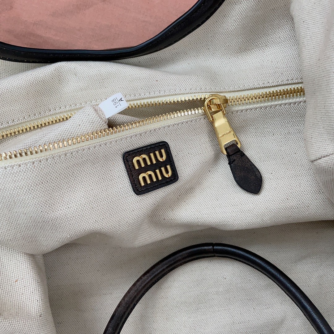 Miu Miu IVY leather tote bag 5BG276 sand/coffee M1
