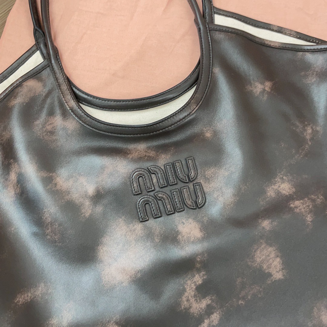 Miu Miu IVY leather tote bag 5BG276 sand/coffee M1