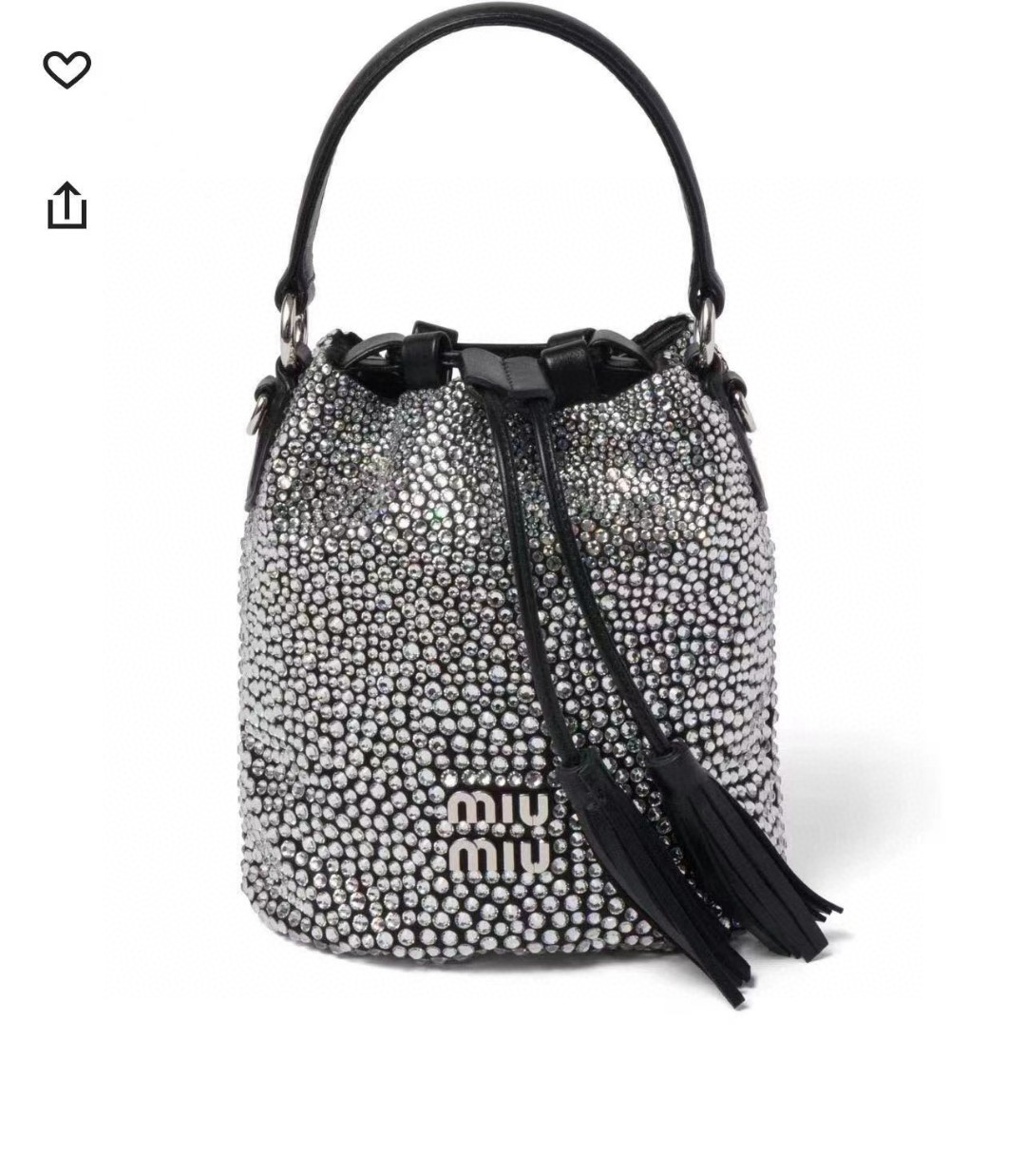 Miu Miu 5BE085 Glass-Crystal Bucket Bag black M1