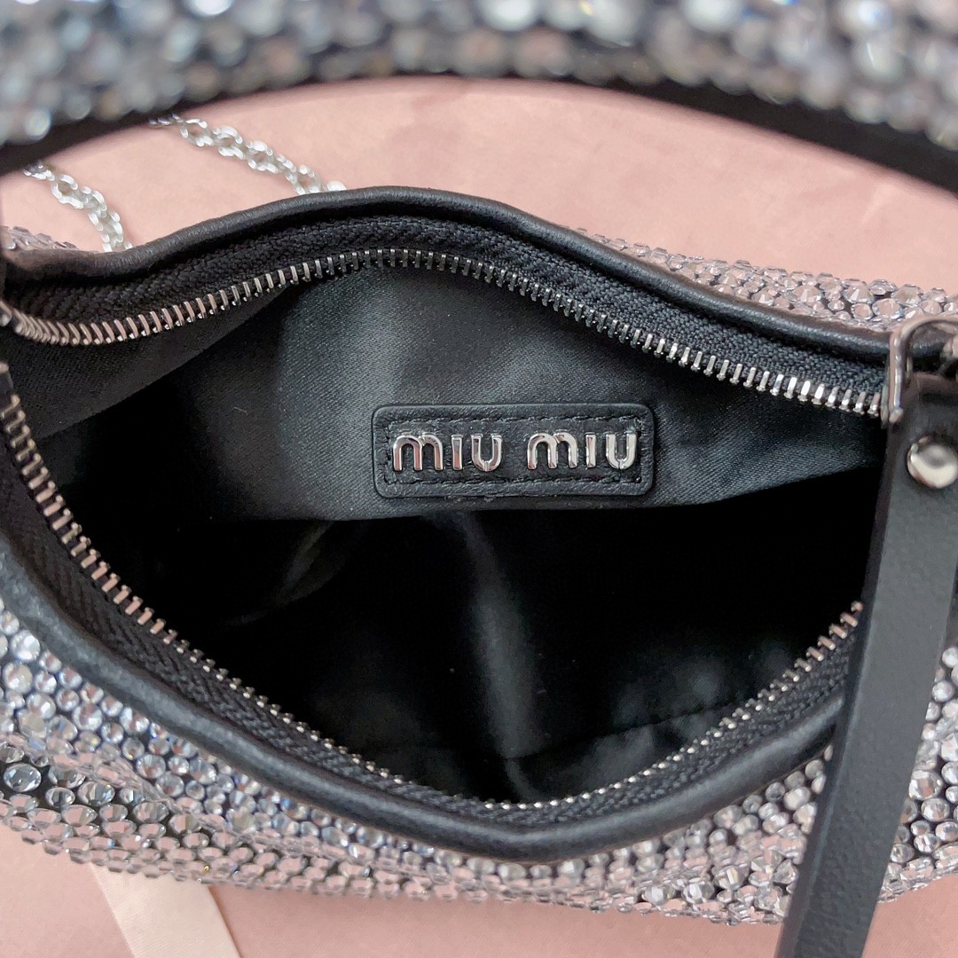 Miu Miu 5BP78 Glass-Crystal Bag black M1