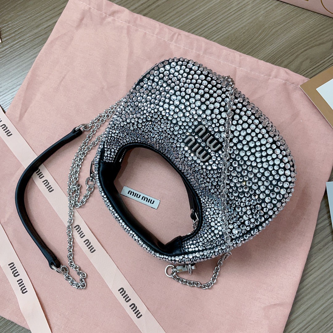 Miu Miu 5BP78 Glass-Crystal Bag black M1
