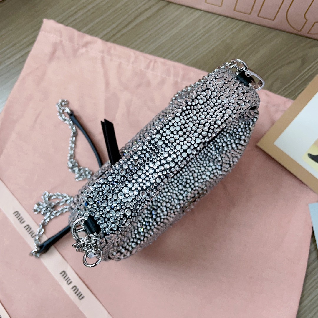 Miu Miu 5BP78 Glass-Crystal Bag black M1