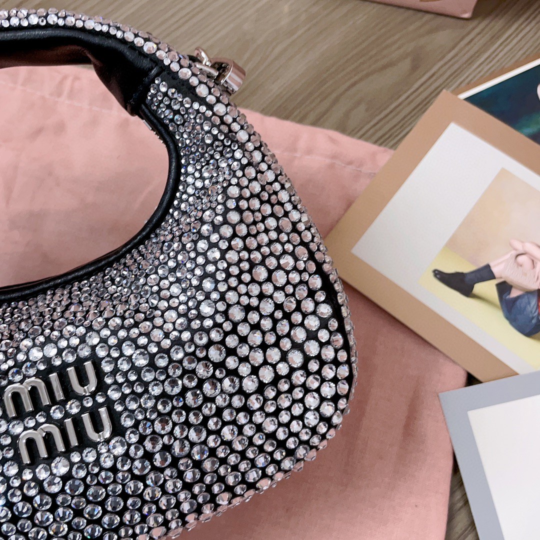 Miu Miu 5BP78 Glass-Crystal Bag black M1