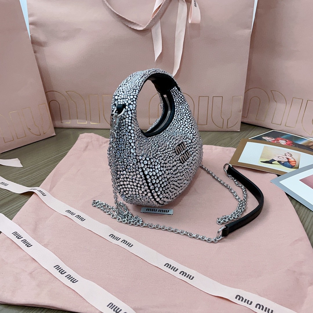 Miu Miu 5BP78 Glass-Crystal Bag black M1