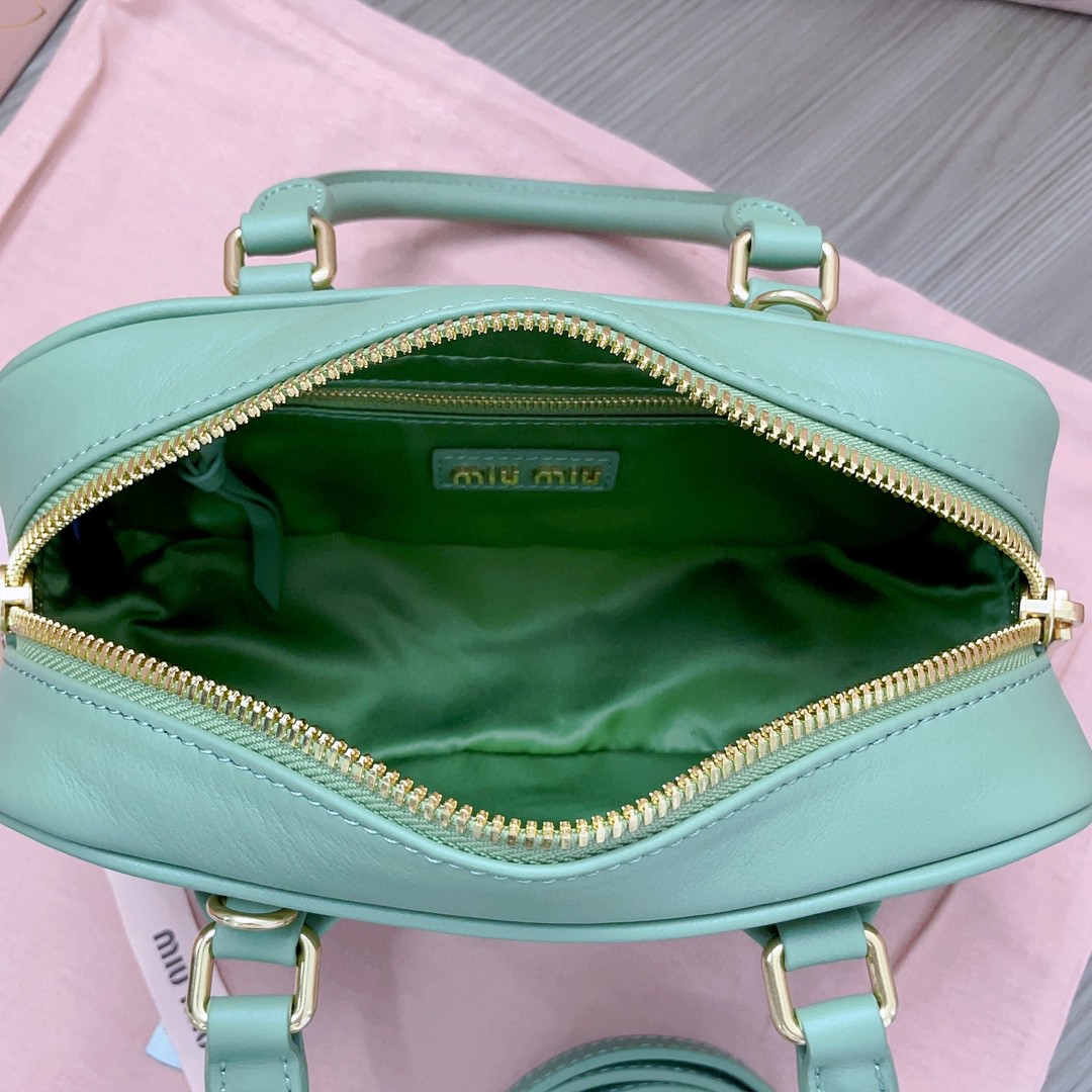 Miu Miu Arcadie leather bag 5BB142_2F8K_F0092_V_OOO Sage Green M1
