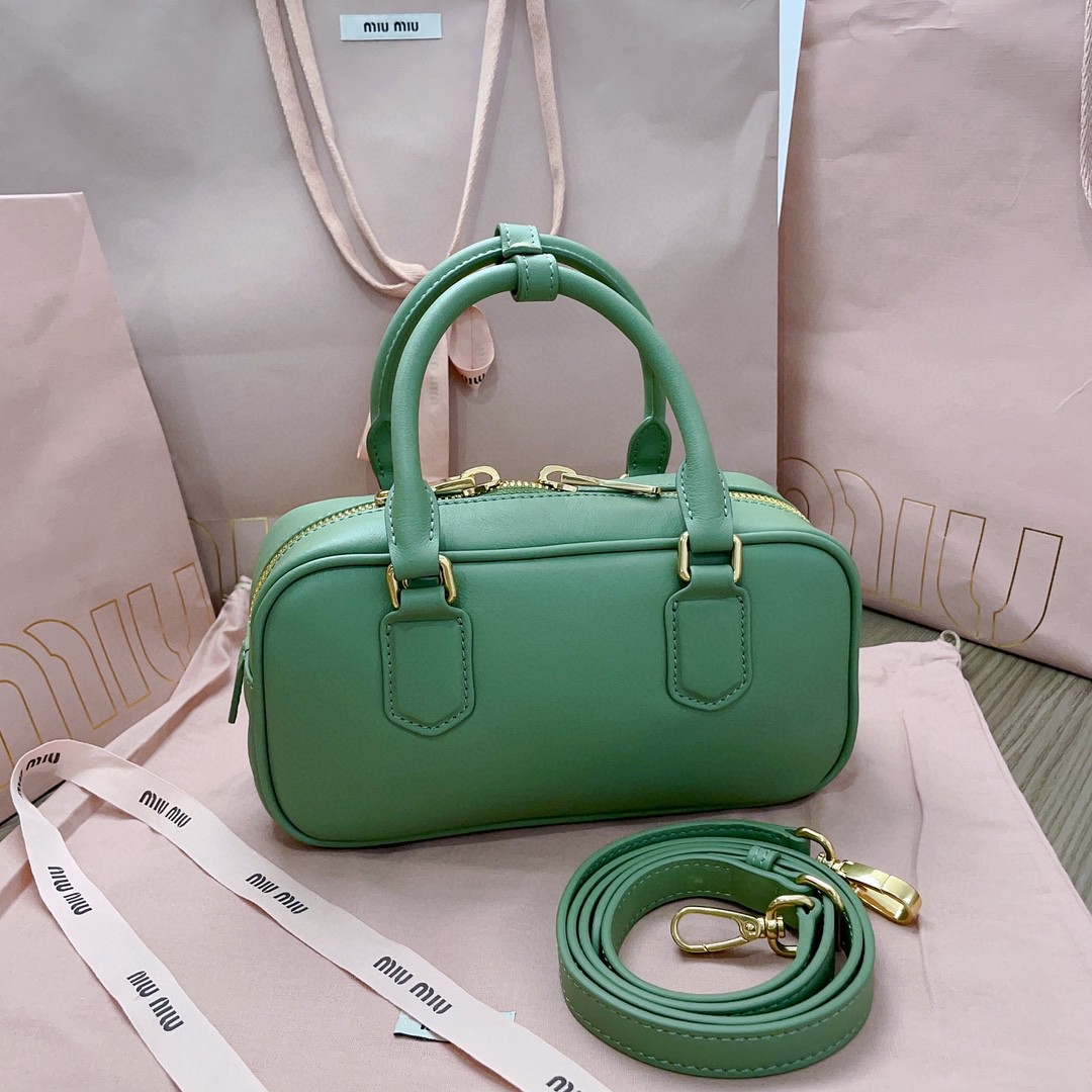 Miu Miu Arcadie leather bag 5BB142_2F8K_F0092_V_OOO Sage Green M1