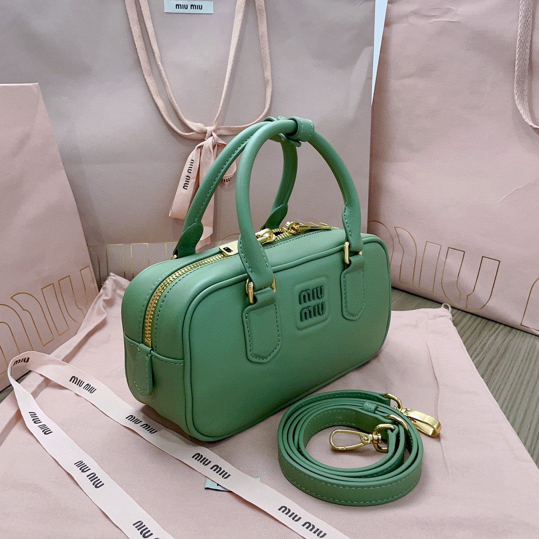 Miu Miu Arcadie leather bag 5BB142_2F8K_F0092_V_OOO Sage Green M1