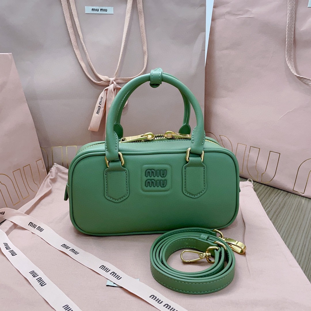Miu Miu Arcadie leather bag 5BB142_2F8K_F0092_V_OOO Sage Green M1
