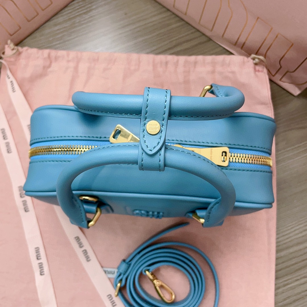 Miu Miu Arcadie leather bag 5BB142_2F8K_F0F16_V_OOO Marina Blue M1