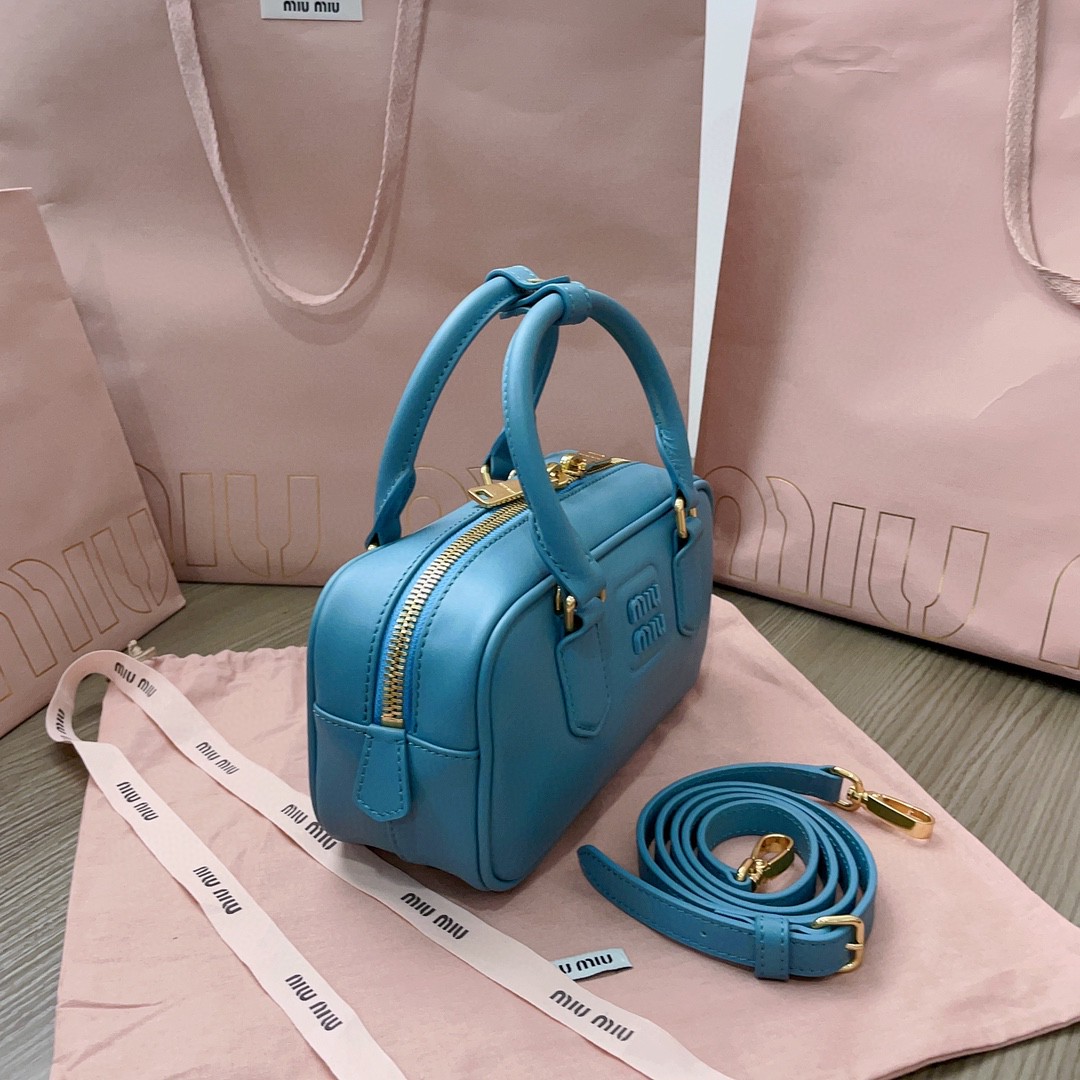 Miu Miu Arcadie leather bag 5BB142_2F8K_F0F16_V_OOO Marina Blue M1
