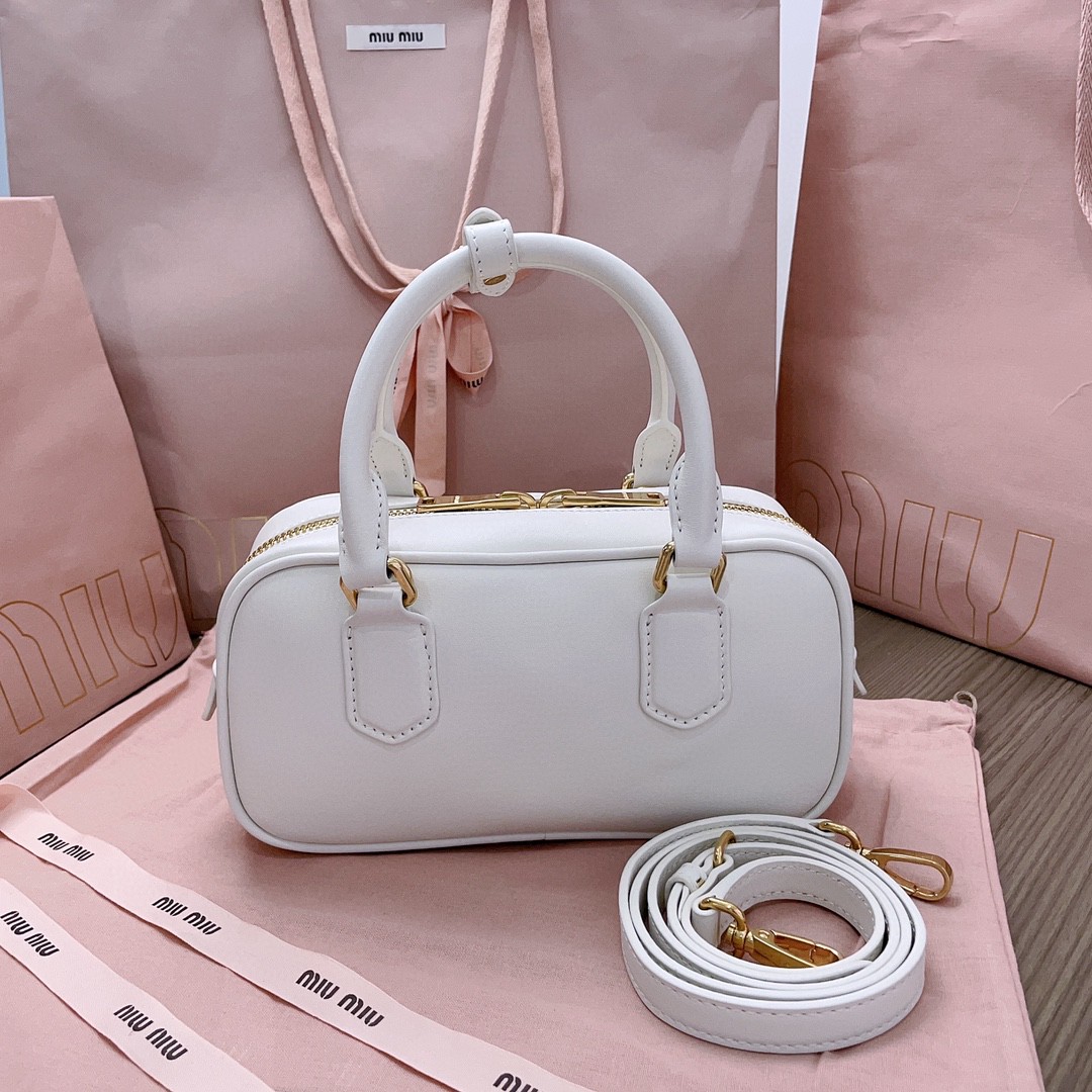 Miu Miu Arcadie leather bag 5BB142_2F8K_F0K74_V_OOO Chalk White M1