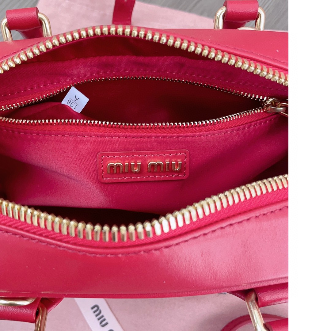 Miu Miu Arcadie leather bag 5BB142 red M1