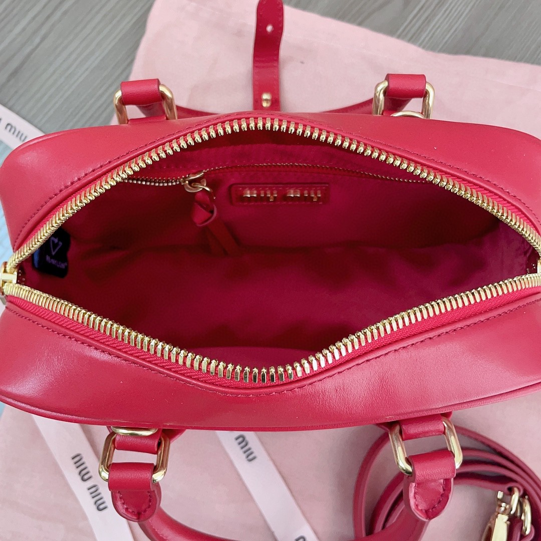 Miu Miu Arcadie leather bag 5BB142 red M1