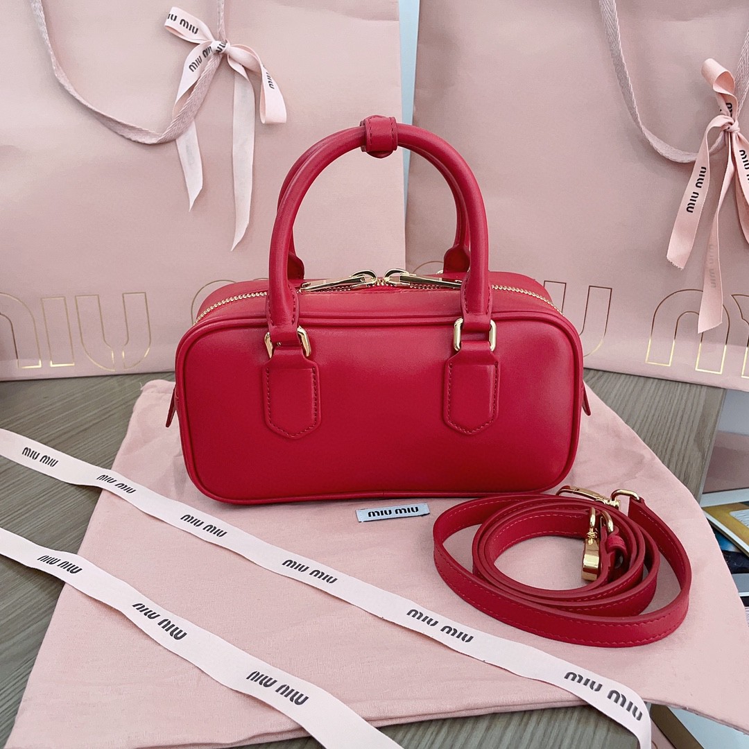 Miu Miu Arcadie leather bag 5BB142 red M1