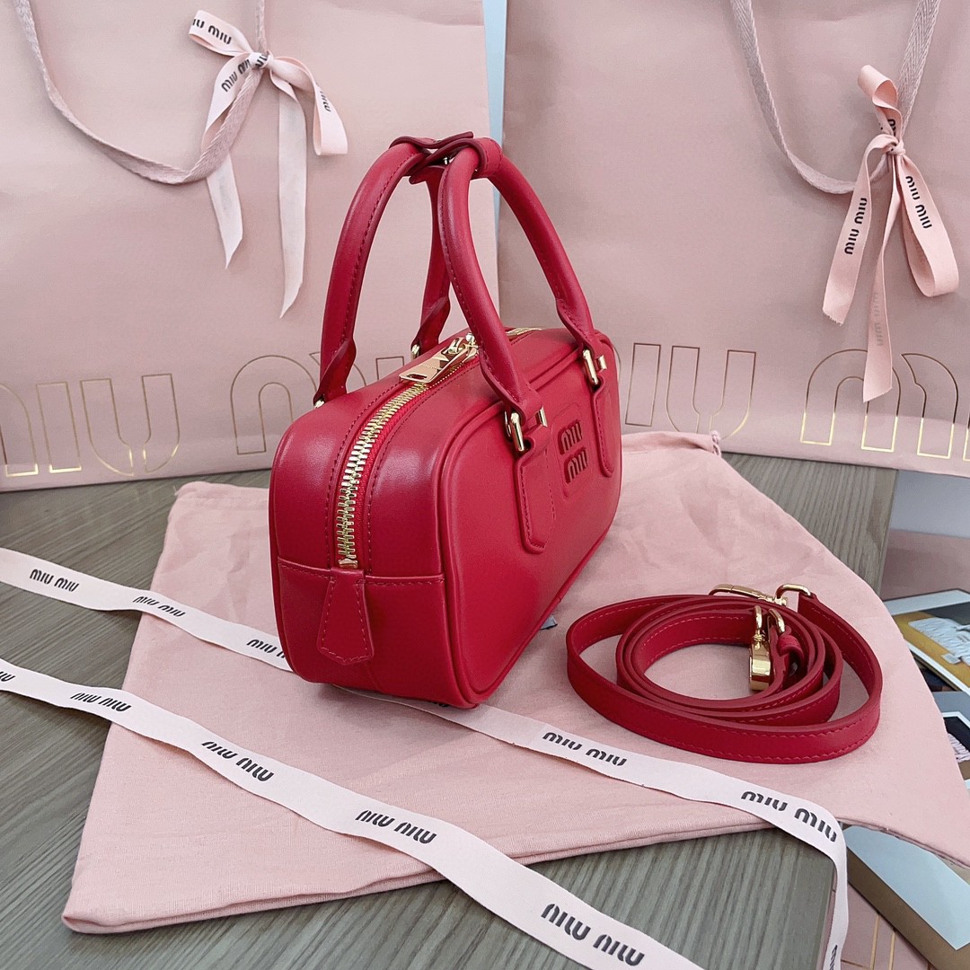 Miu Miu Arcadie leather bag 5BB142 red M1