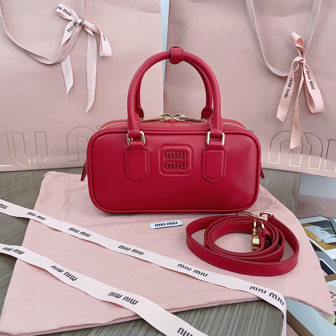 Miu Miu Arcadie leather bag 5BB142 red M1