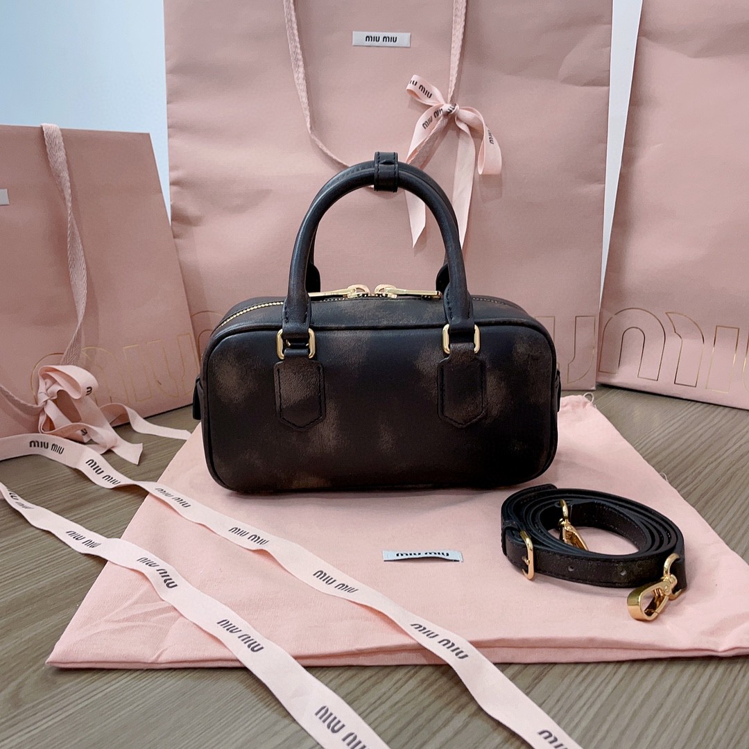 Miu Miu Arcadie leather bag 5BB142 sand coffee M1