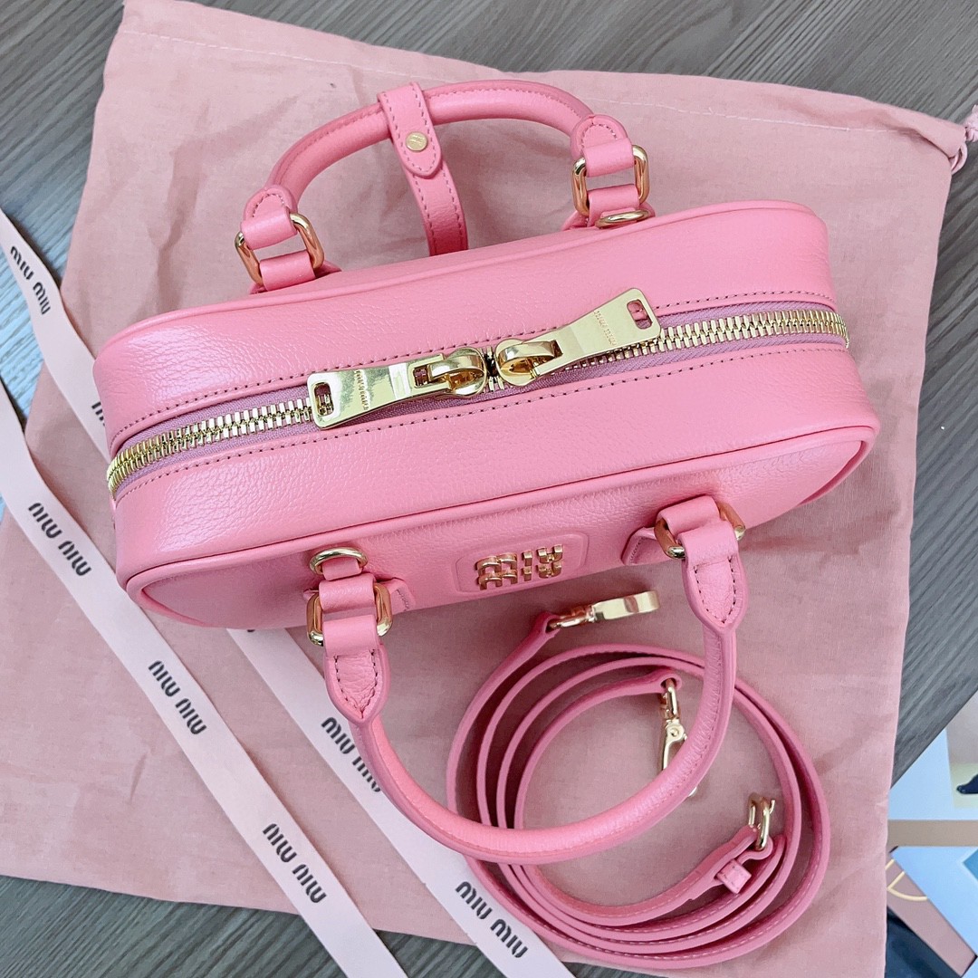 Miu Miu matelasse leather bag 5BB142 pink M1