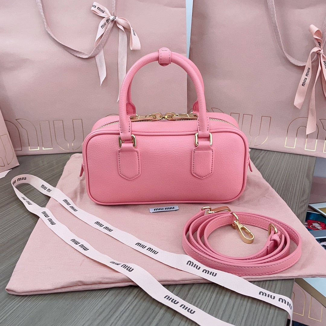 Miu Miu matelasse leather bag 5BB142 pink M1