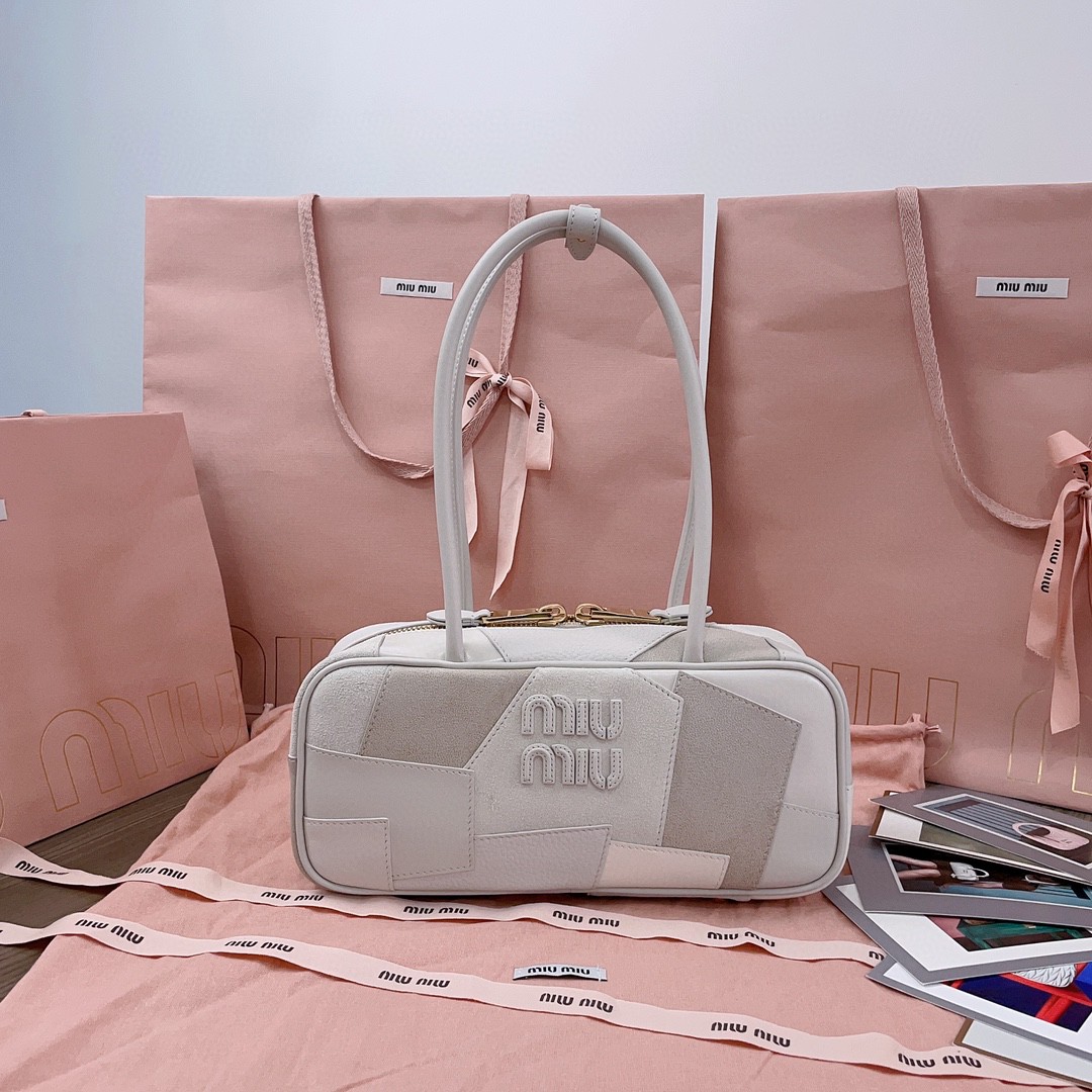 Miu Miu Beau leather patchwork bag 5BB148_2CRV_F0K74_V_MLM chalk white M1