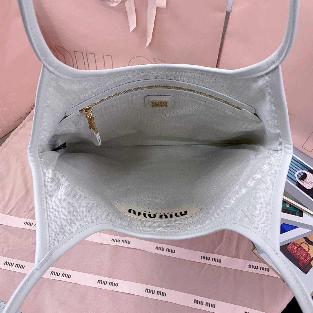 Miu Miu IVY leather patchwork bag 5BG231_2CRI_F0k74_V_MLN Chalk White M1