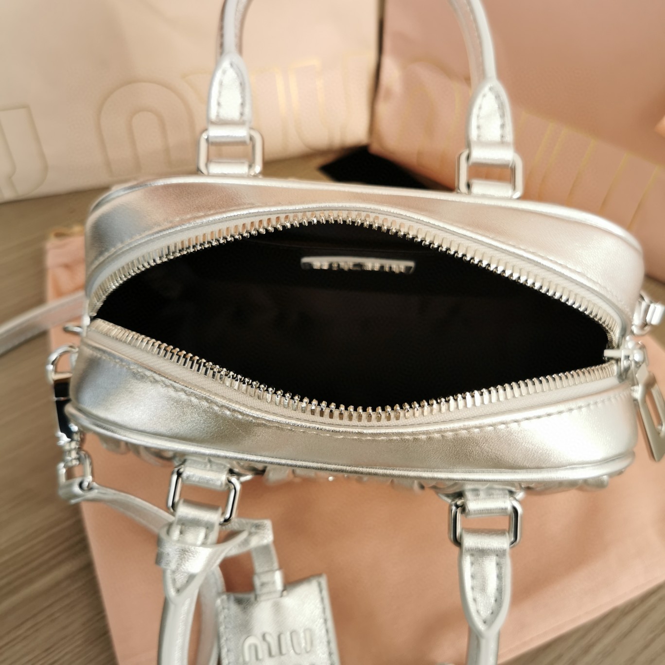 Miu Miu Arcadie matelassé nappa leather bag 5BB123_N88_F0118_V_OOO silver M1