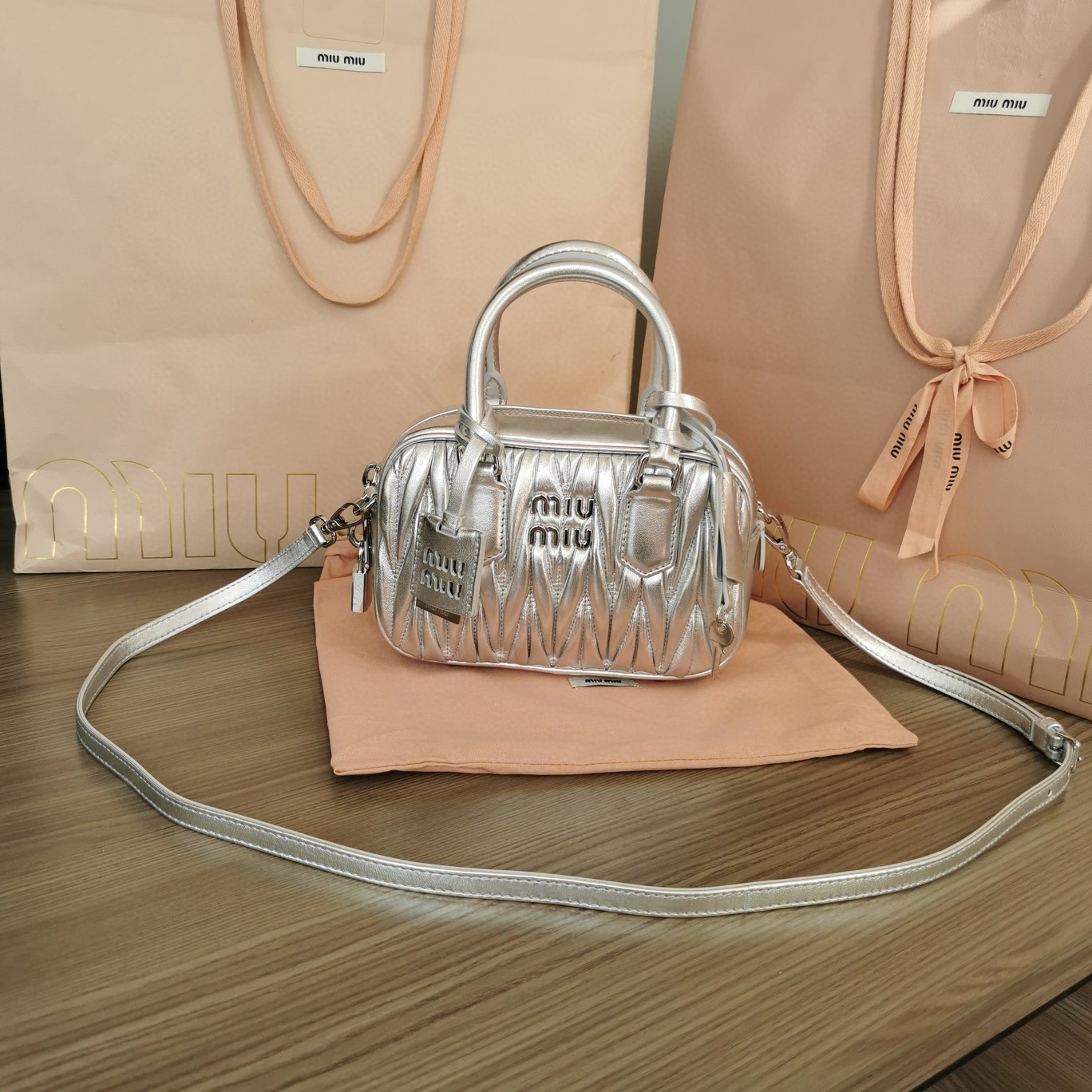 Miu Miu Arcadie matelassé nappa leather bag 5BB123_N88_F0118_V_OOO silver M1