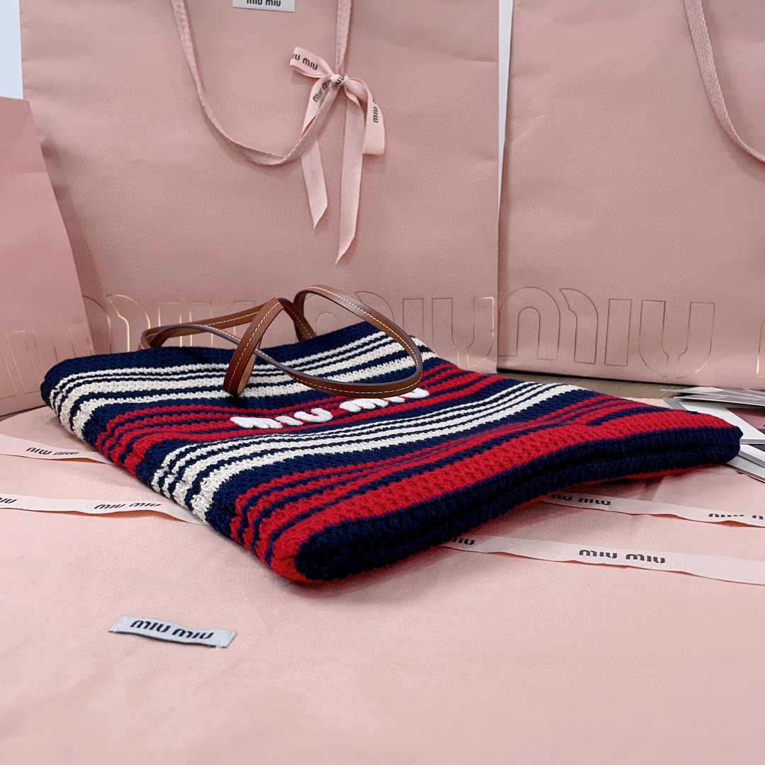 Miu Miu Crochet tote bag 5BG248_2CQN_F0YKQ_V_ORO blue/red/white M1