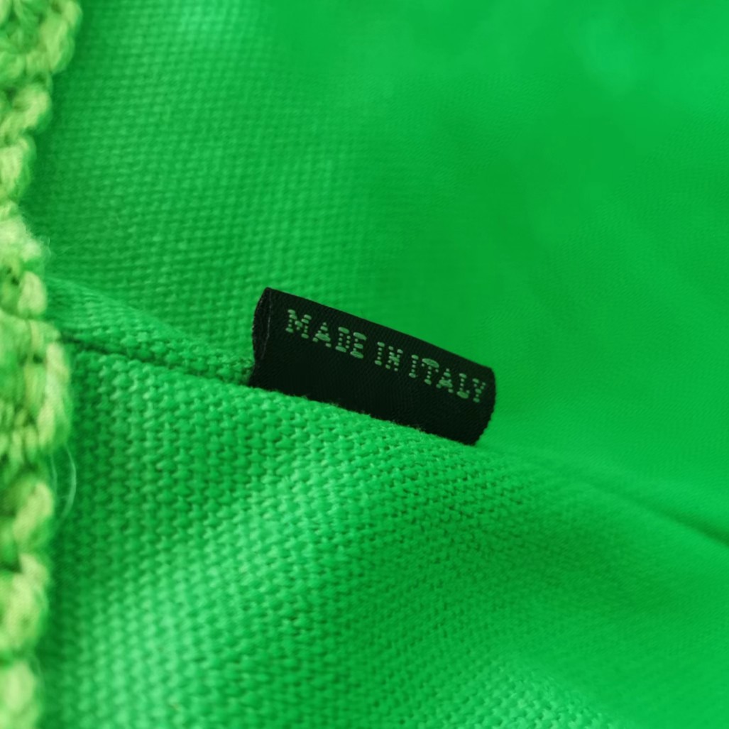 Miu Miu Woven fabric tote bag 5BG228 green M1