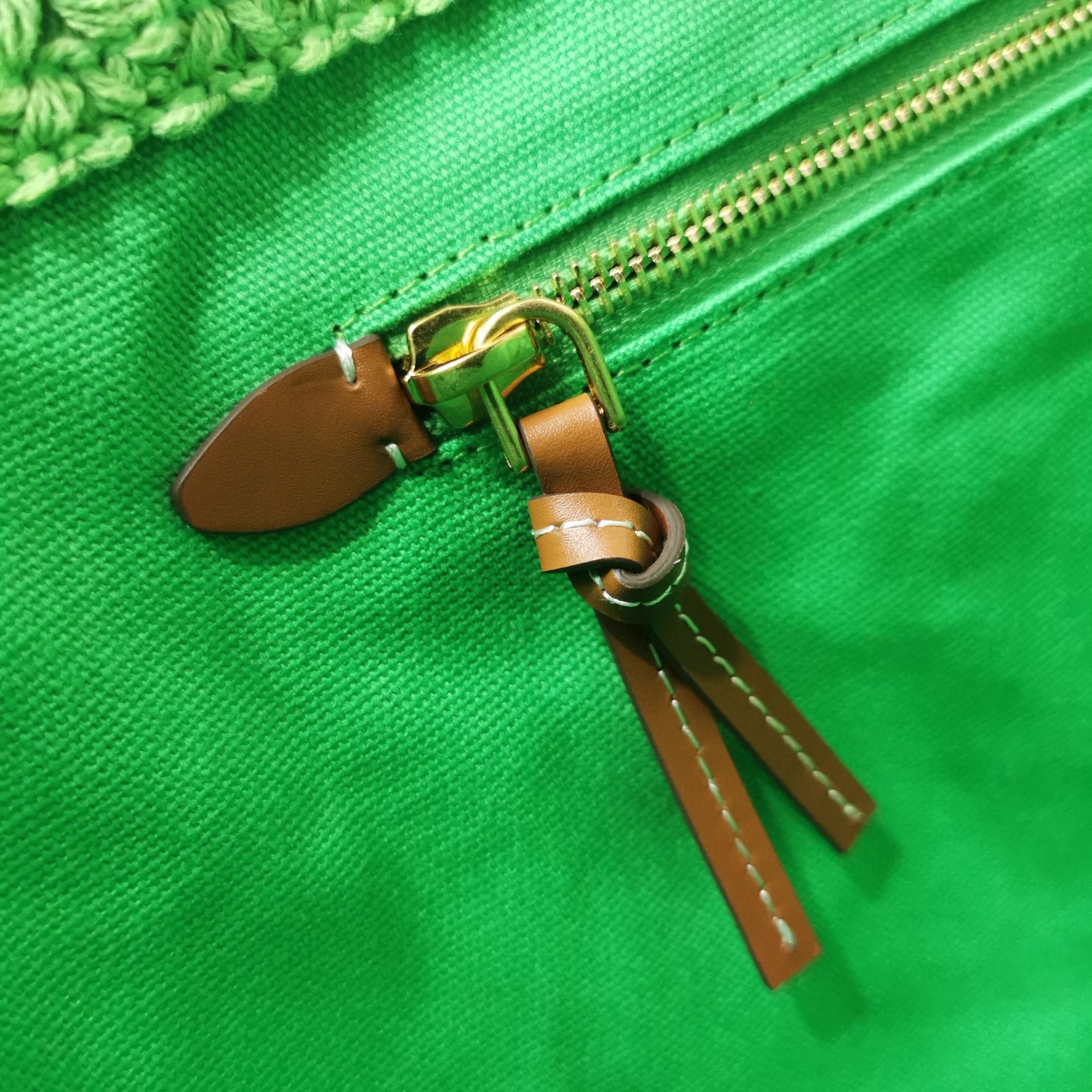 Miu Miu Woven fabric tote bag 5BG228 green M1