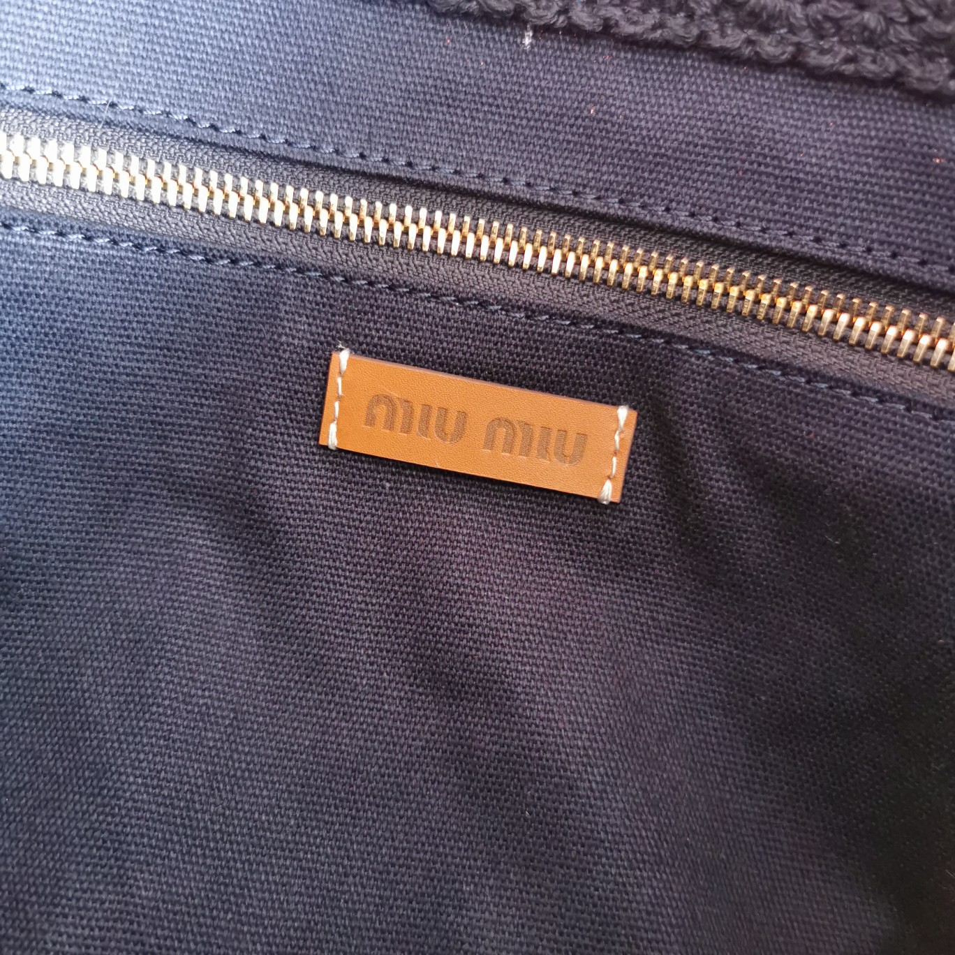 Miu Miu Woven fabric tote bag 5BG228_2DO3_F075R_V_OOO natural blue M1