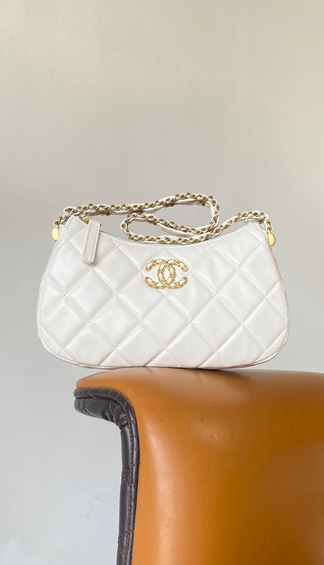 Chanel 24k mini hobo leather bag