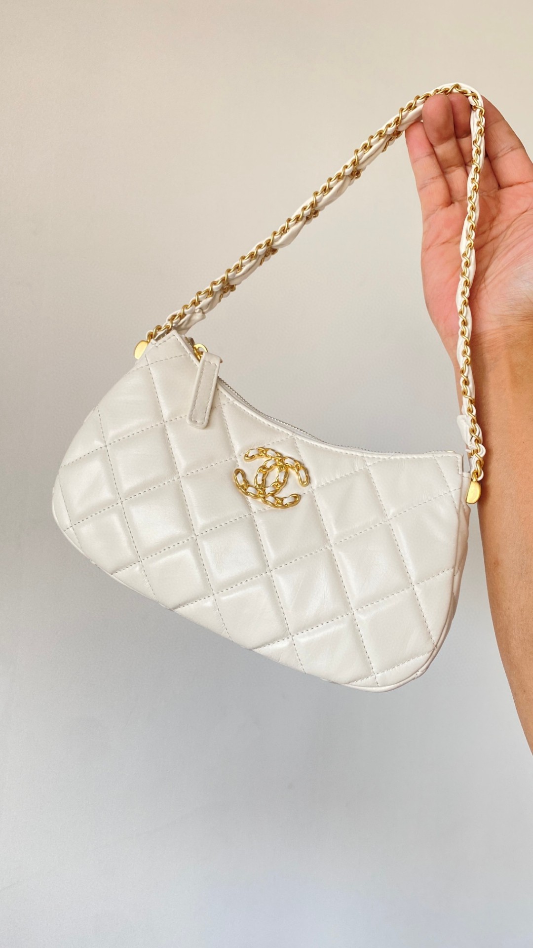 Chanel 24k mini hobo leather bag