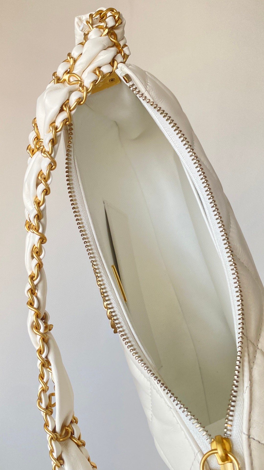 Chanel 24k mini hobo leather bag