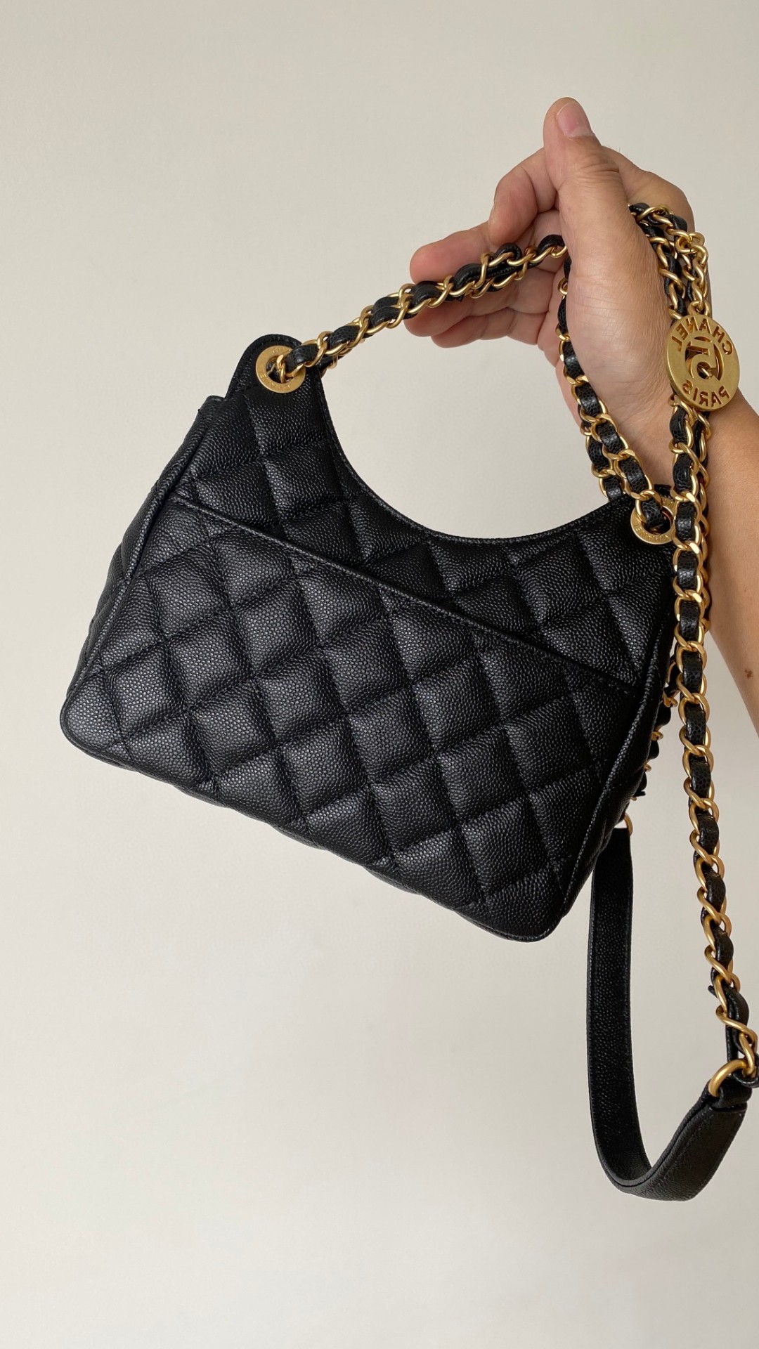 Chanel small hobo leather bag