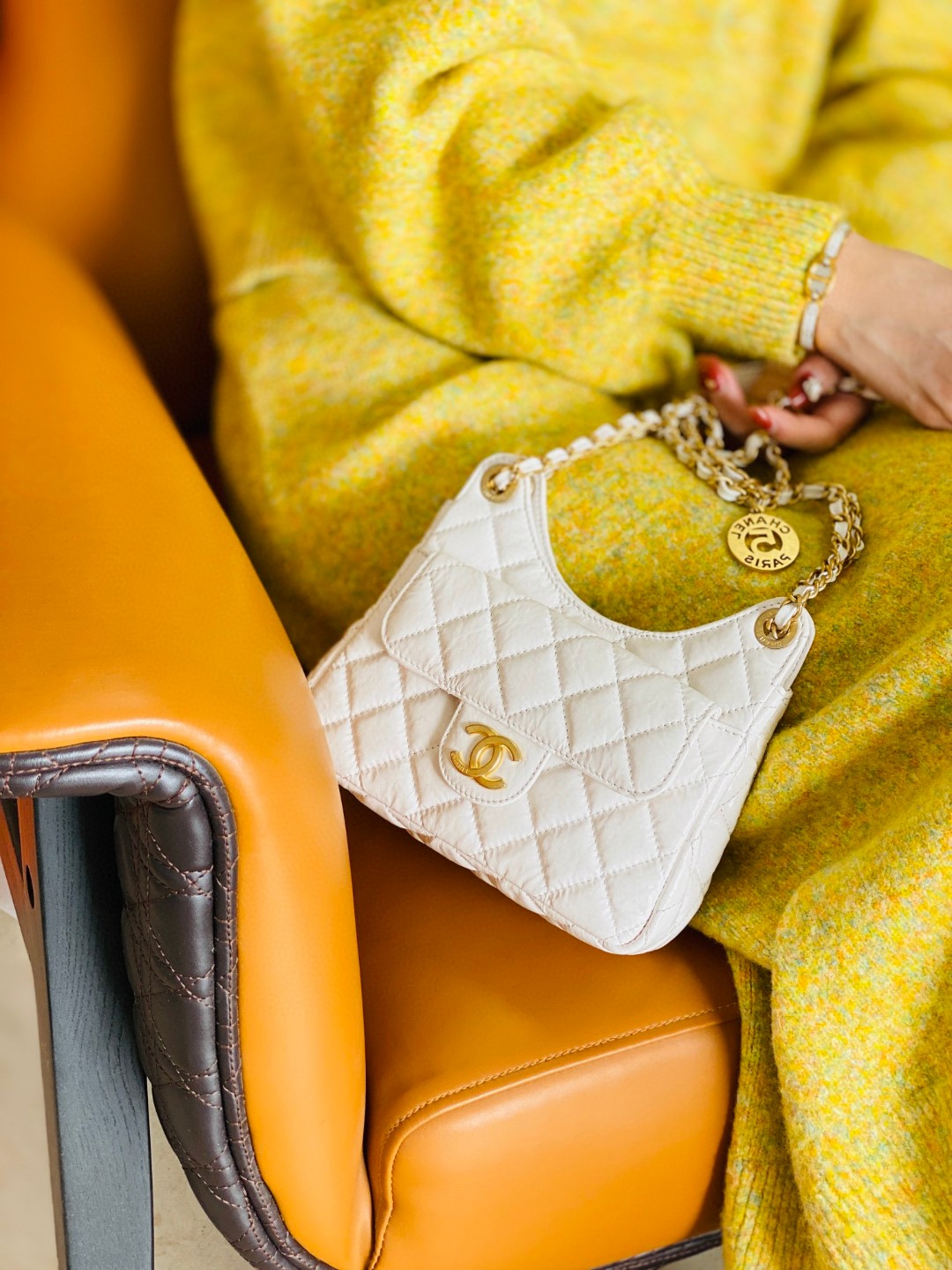 Chanel hobo leather bag