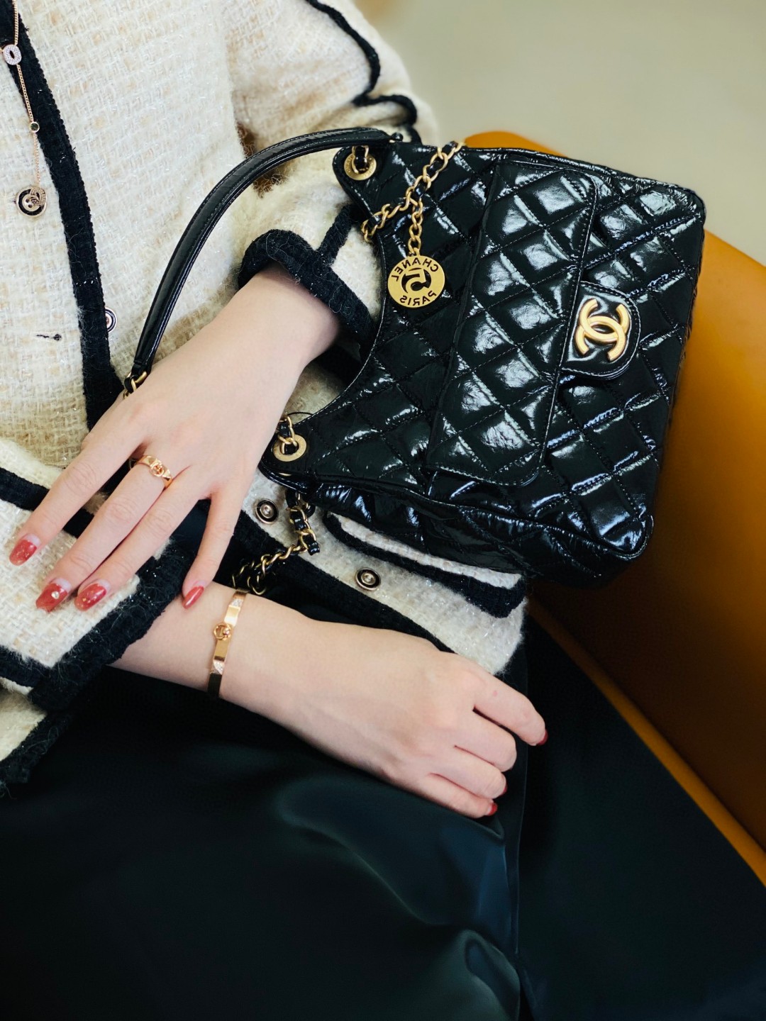 Chanel hobo leather bag