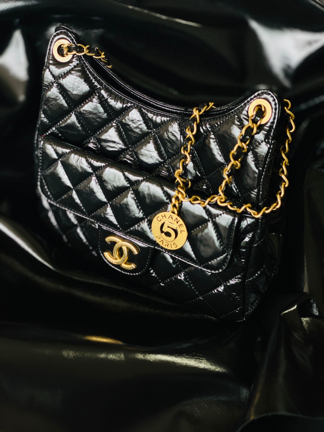 Chanel hobo leather bag