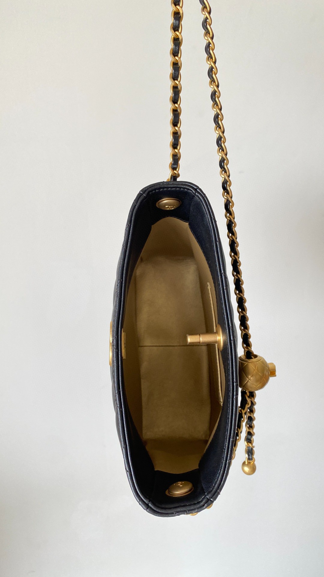 Chanel tote bag small black leather