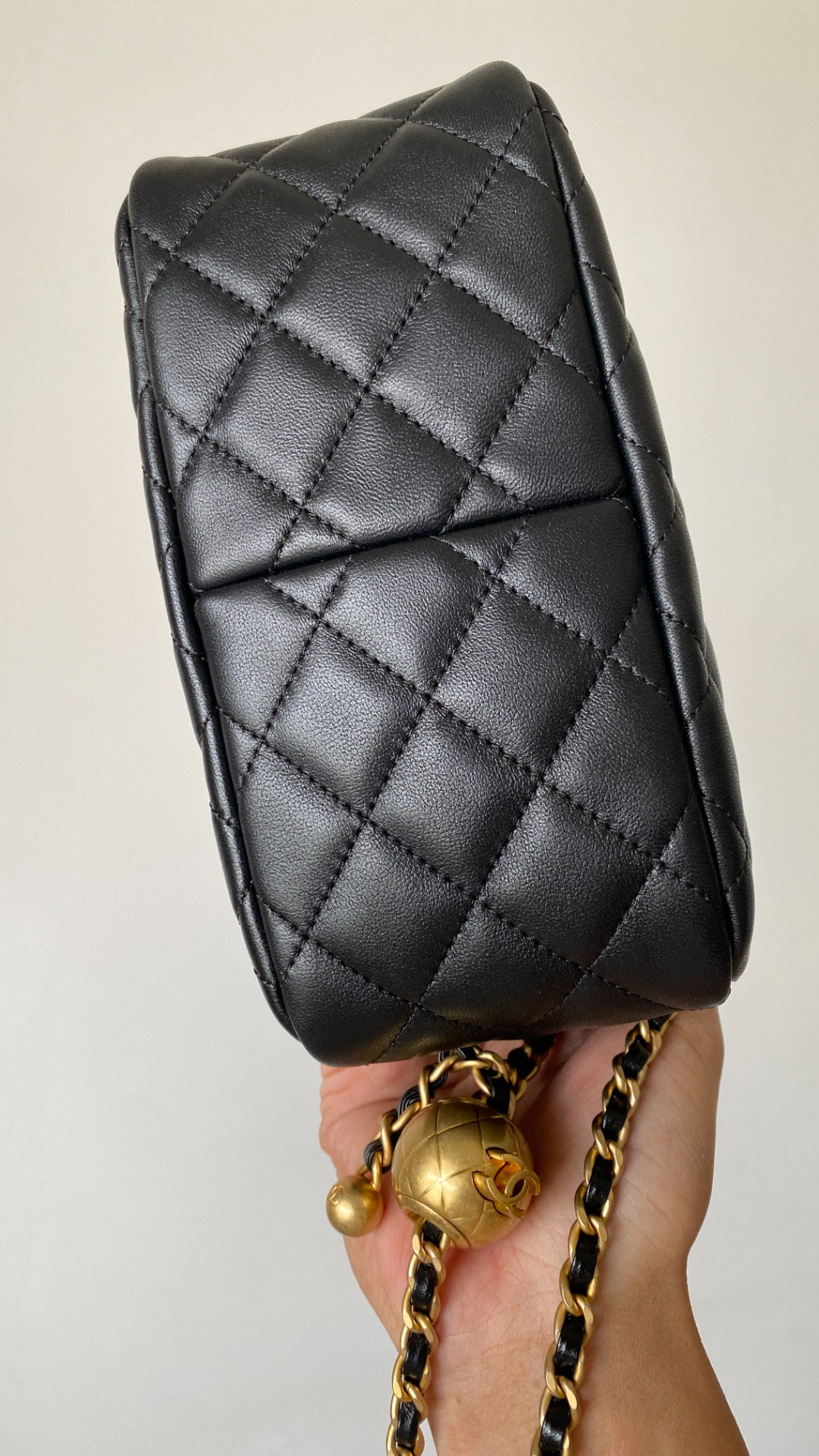 Chanel tote bag small black leather