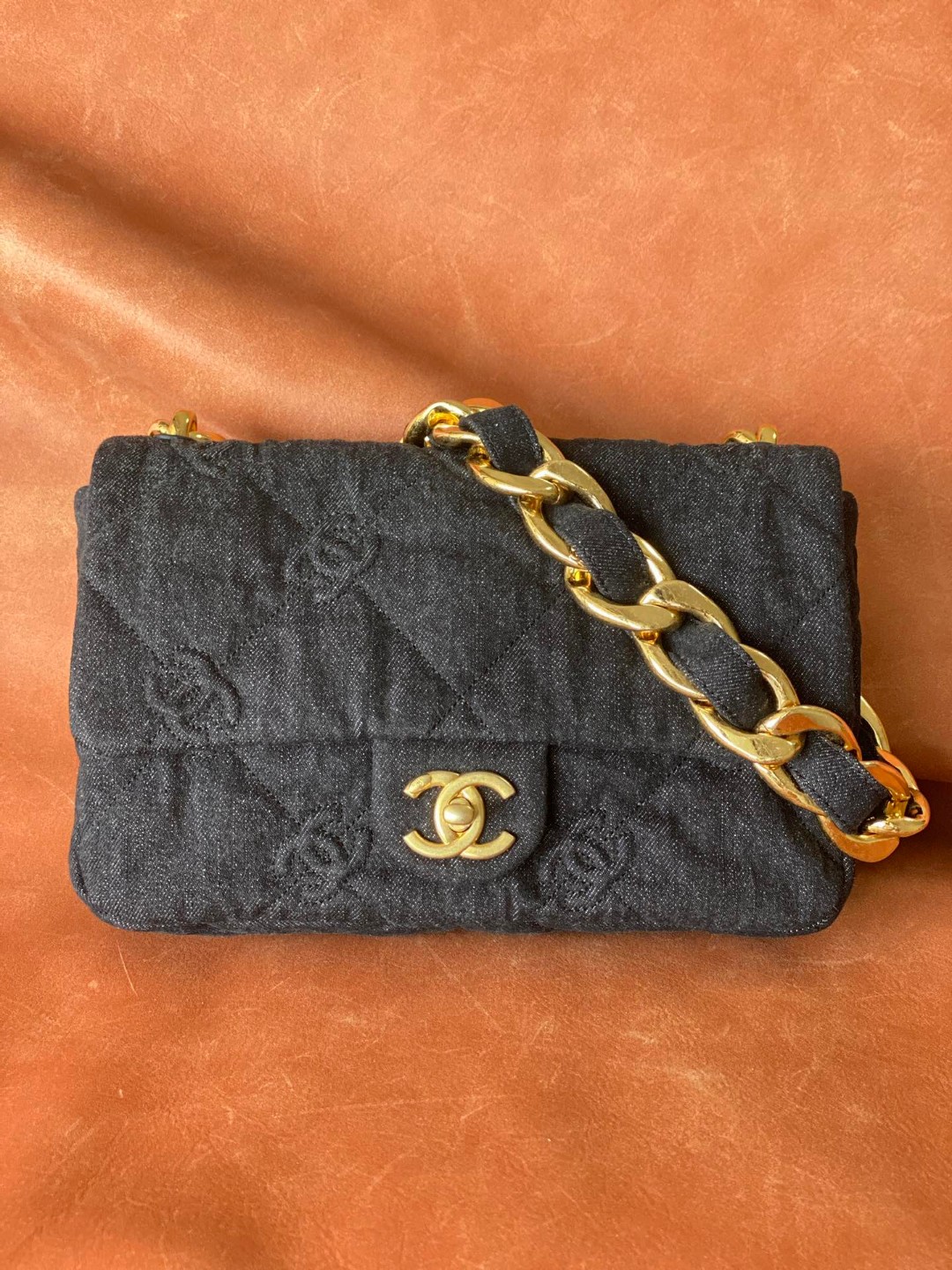 Chanel flap bag black demin