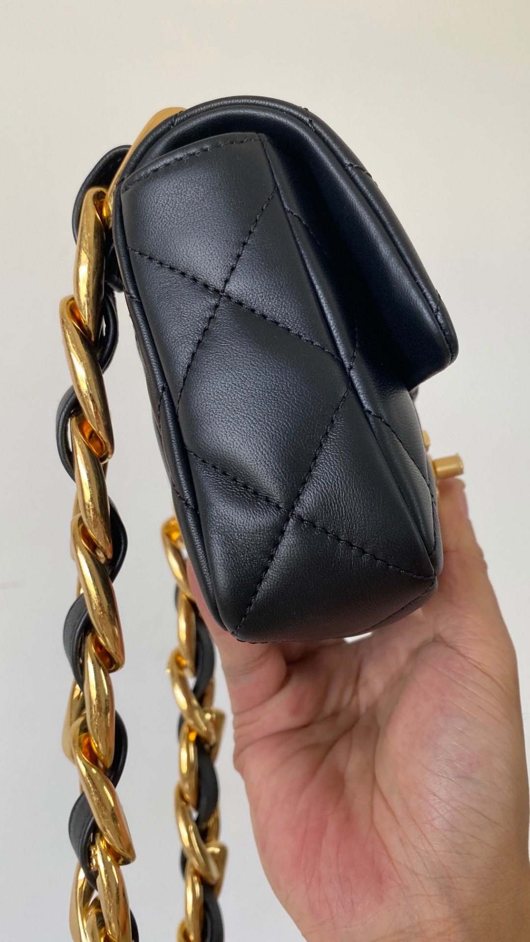 Chanel flap bag black leather