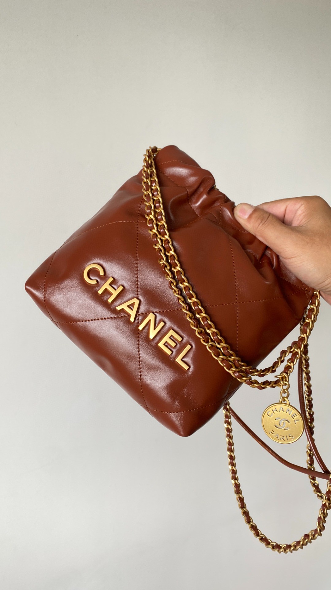 Chanel 22 mini leather bag