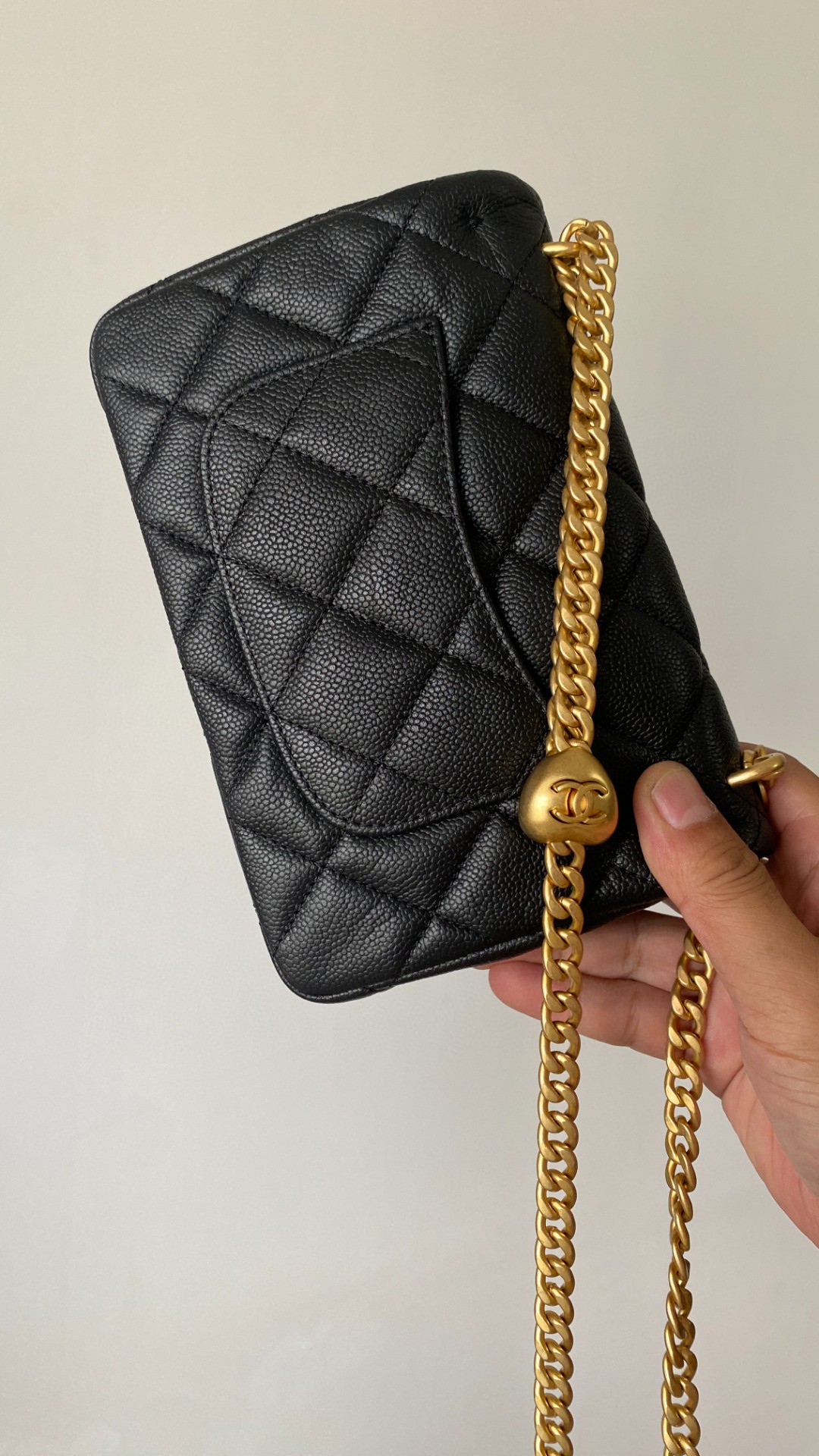 Chanel flap bag black leather